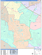 Missouri City  Wall Map Color Cast Style